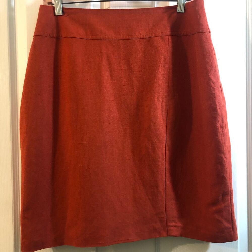 Vintage 80s Burnt Orange Linen Skirt (10)